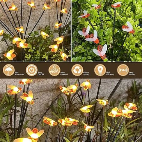 Honey Bee String Lights LED Solar Lamp Outdoor Lighting Garden Street