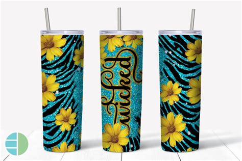 Skinny Tumbler Sublimation Design Zebra Print Flowers 1136758 Sublimation Design Bundles