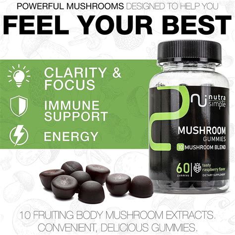 Mushroom Gummies 10 Mushroom Complex W Lions Mane 2500mg 10 1 Nootropic Brain Support Focus