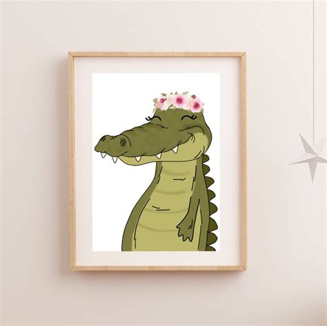 Alligator Art Print Nursery Wall Art Nursery Decor Corrugated Board