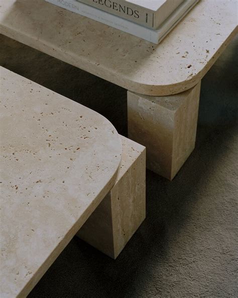 New Works Atlas Coffee Table X Cm Unfilled Travertine Finnish