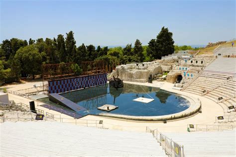 Teatro Del Greco Antico A Siracusa Neapolis Sicilia Italia Fotografia