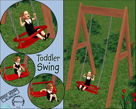 Solfal's Toddler Swing Sims 4 Children, Kids, Sims 1, Baby Swings, Sims 26D