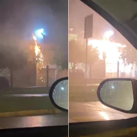 Transformador Entra Em Curto Durante Chuva Pega Fogo E Assusta