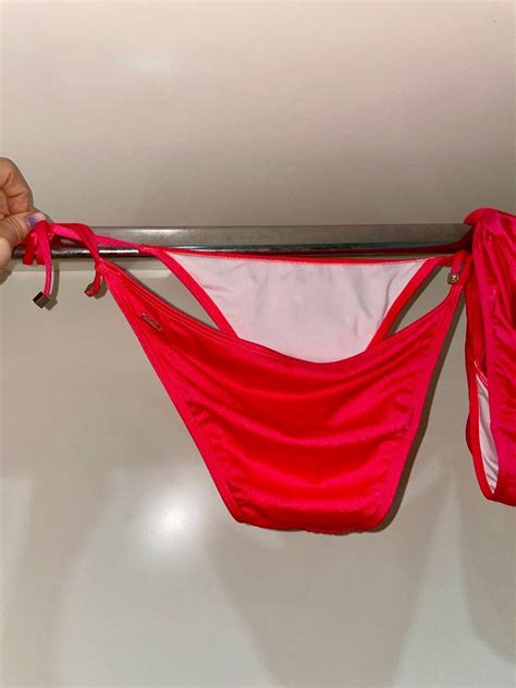 Victoria Secret Ruby Red String Bikini Bottoms L Women S Fashion