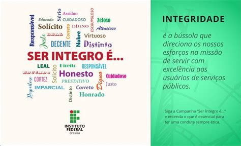 “ser íntegro é ” Ifb Lança Campanha De Integridade