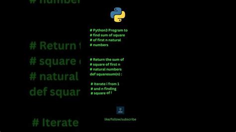 Python Program For Sum Of Squares Of First N Natural Numbers Code In