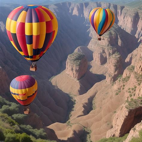 Premium AI Image A Hot Air Balloon Flying Generated By AI