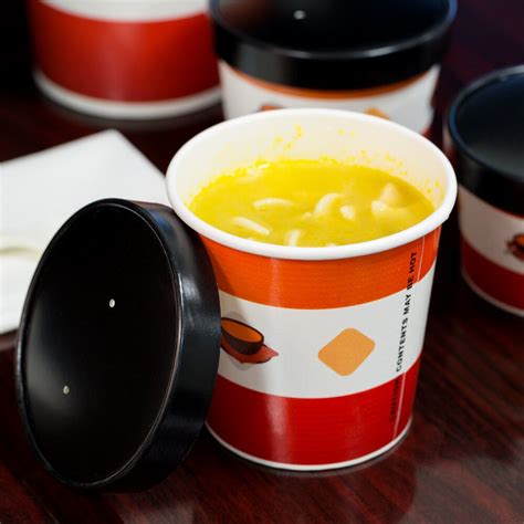 Choice Oz Double Poly Coated Paper Soup Hot Food Cup With Vented Paper Lid Pack