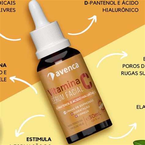 Avenca Vitamina C Serum Facial D Pantenol Acido Hialuronico Ml