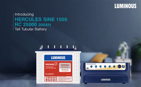 Luminous Inverter With Battery Combo Hercules Sine Wave Va