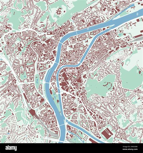 Liege Map Belgium City Map Vector Streetmap With Buildings And Roads