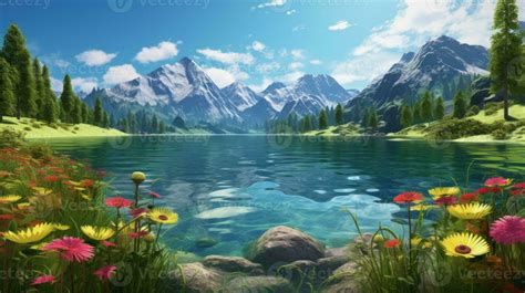 AI generated peaceful landscape for background wallpaper 35363347 Stock ...