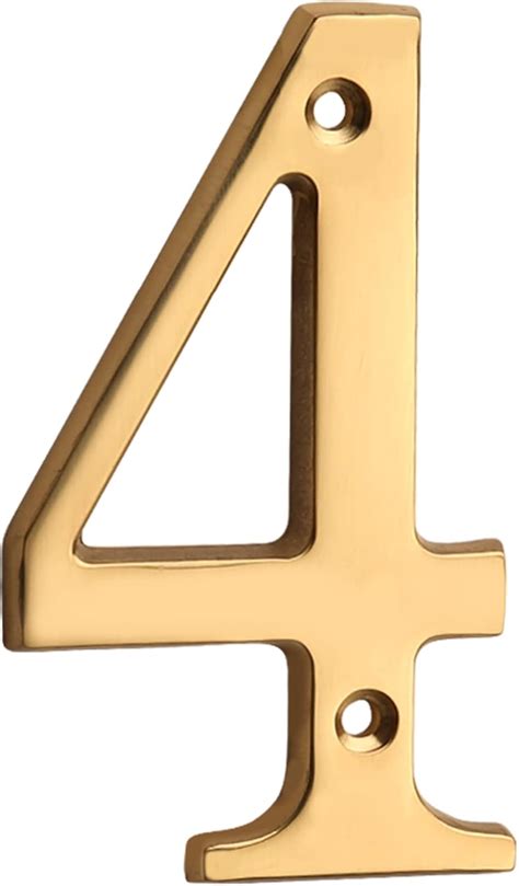 Hasware Inch Brass Modern Curvy House Number Polished Brass Finish