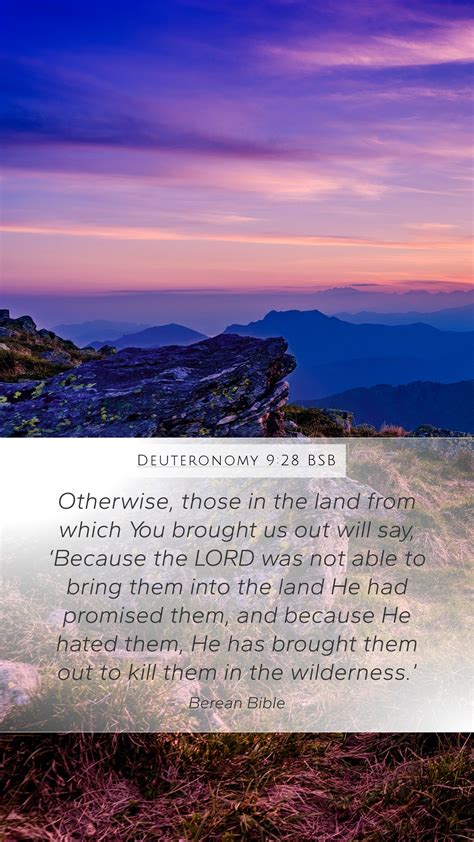 Deuteronomy 9 28 BSB Mobile Phone Wallpaper Otherwise Those In The