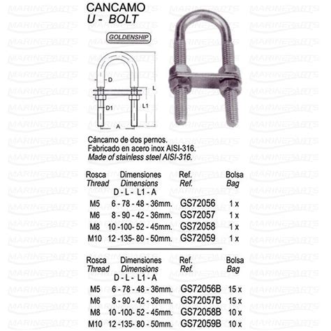 U BOLT INOX M10 Marineparts Eu