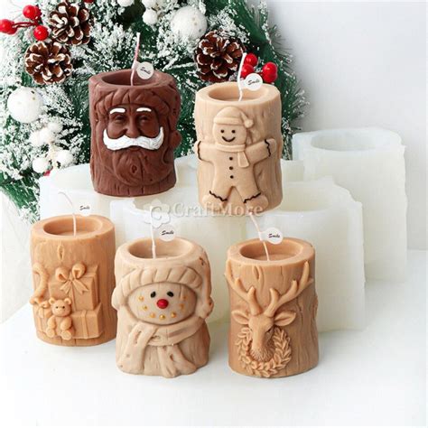 Christmas Candle Mold Silicone Mold For Candle Making Santa Claus