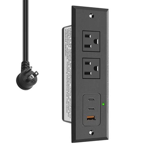 CCCEI Tira de alimentación empotrada con puertos USB C de 45 W salida