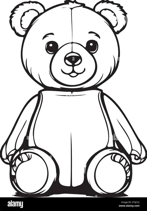 Teddy Bear Black Outline Illustration Vector Stock Vector Image And Art