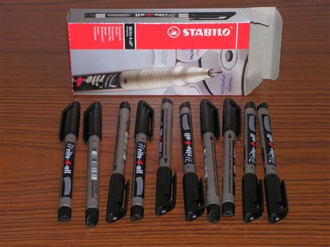 Stabilo Write 4 All Permanent Marker Pens Black Fine 0 7mm Waterproof