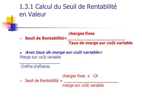 Ntroduire Imagen Calcul Du Seuil De Rentabilit Formule Fr