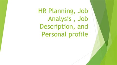 SOLUTION Chapter 4 Hr Planning Job Analysis Job Description Studypool