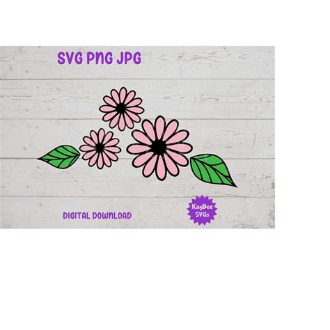 Pink Flowers SVG PNG JPG Clipart Digital Cut File Download f - Inspire ...