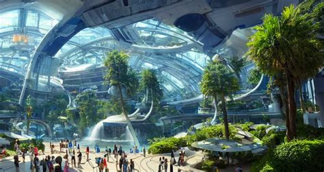 Futuristic Shopping Mall With A Waterpark And Stable Diffusion Openart