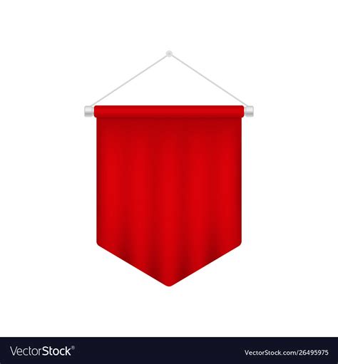 Realistic red pennant template blank 3d flag Vector Image