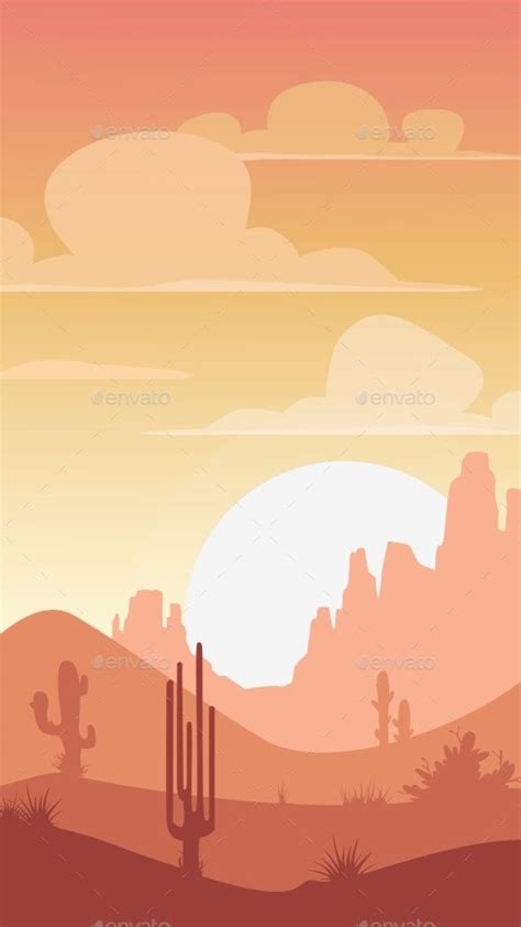 Cartoon Desert Landscape By Lilu330 Cartoon Desert Landscape Sunset