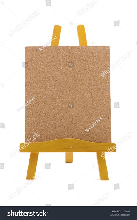 Corkboard Wooden Stand Isolated White Background Stock Photo 1805663