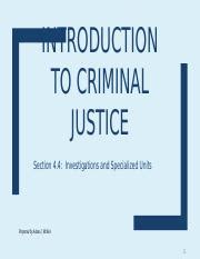 Section 4 4 Presentation Pptx INTRODUCTION TO CRIMINAL JUSTICE