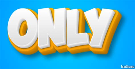 Only | Yellow White 3D | Text Effect Generator