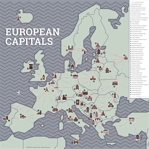 European Capitals - Map, Infographics | József Balázs-Hegedűs