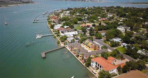 Aerial Shot Of The Anastasia Island In Florida Stock Image Image Of