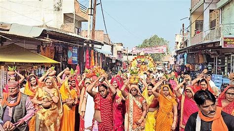 Shrimad Bhagwat Katha started with Kalash Yatra in Kannada कनड म