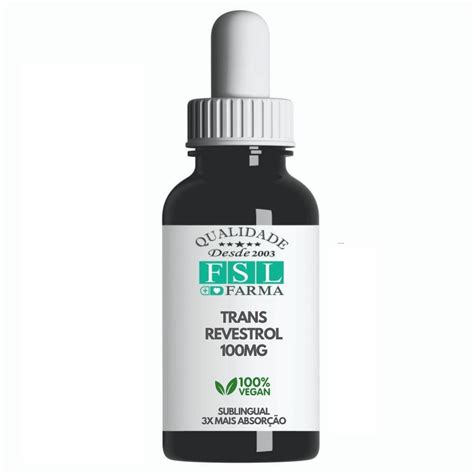 Trans Resveratrol Mg Vegano Gotas Sublinguais Fsl Farma