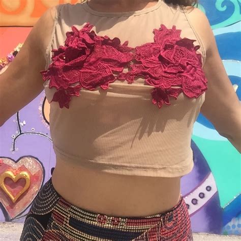Tops Crop Top Vintage Transparent Size Small Nude Poshmark