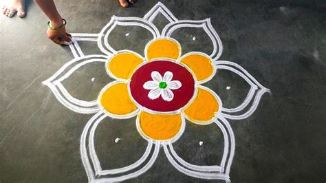 Vinayagar Chaturthi Flowers Kolam 5 3 Puratasi Madham Kolam Ganesha