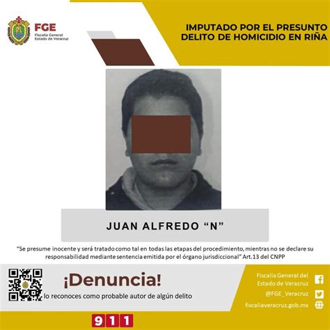 Imputado por el presunto delito de homicidio en riña Fiscalía General