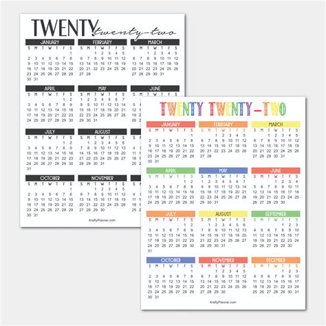 2022 Year At A Glance Calendar With India Holidays Free Printable - Riset