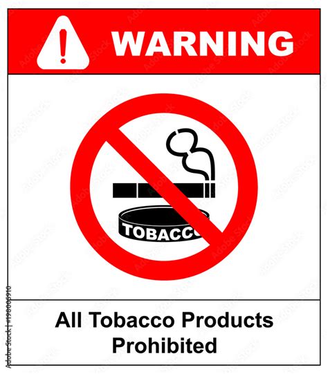 All Tobacco Products Prohibited Icon No Smoking Sign Vector