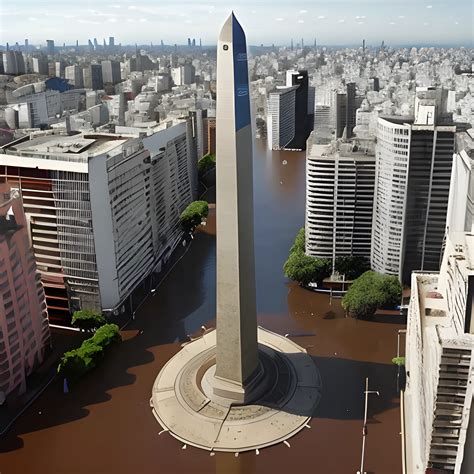 A O Ciudad De Buenos Aires Avenida De Julio Bajo El Agu