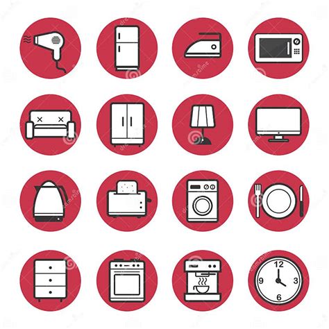 Set Of Home Appliances Icons Set Vector Stock Vector Illustration Of Isolated Black 63601893