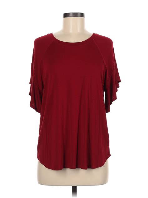 Karen Kane Red Burgundy Short Sleeve T Shirt Size M 81 Off Thredup