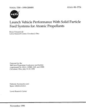 Fillable Online Ntrs Nasa Launch Vehicle Performance With Solid