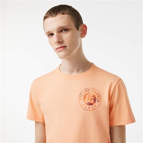 Tee Shirt Lacoste TH7804 Homme Rose Saumon Sports Raquettes