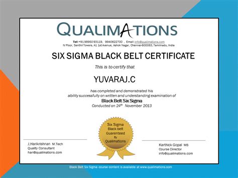 Six Sigma Black Belt Certification Cost In Chennai - Belt Poster