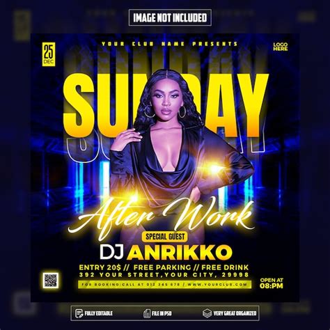 Premium Psd Psd Sunday Night Club Flyer Social Media Template