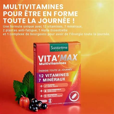 Santarome Bio Vitamax Multivitamines Energie Et Vitalité 30 Comp